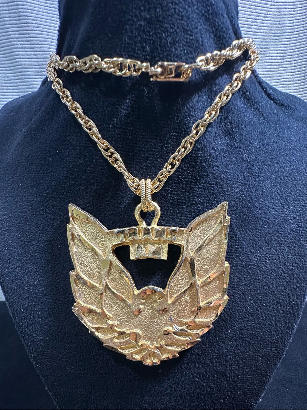NOS/Vtg: Diamond Cut TRANS AM Pendant Necklace